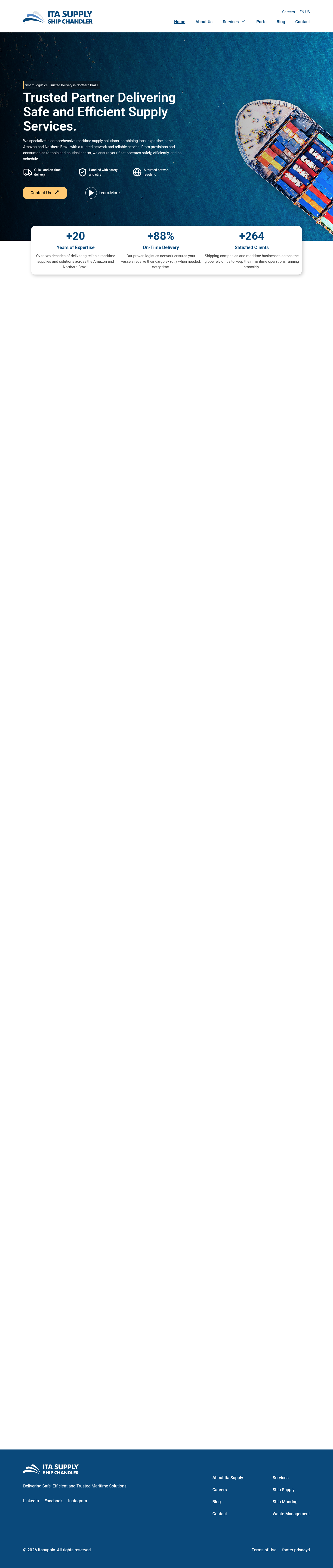 Print do site da Ita Supply
