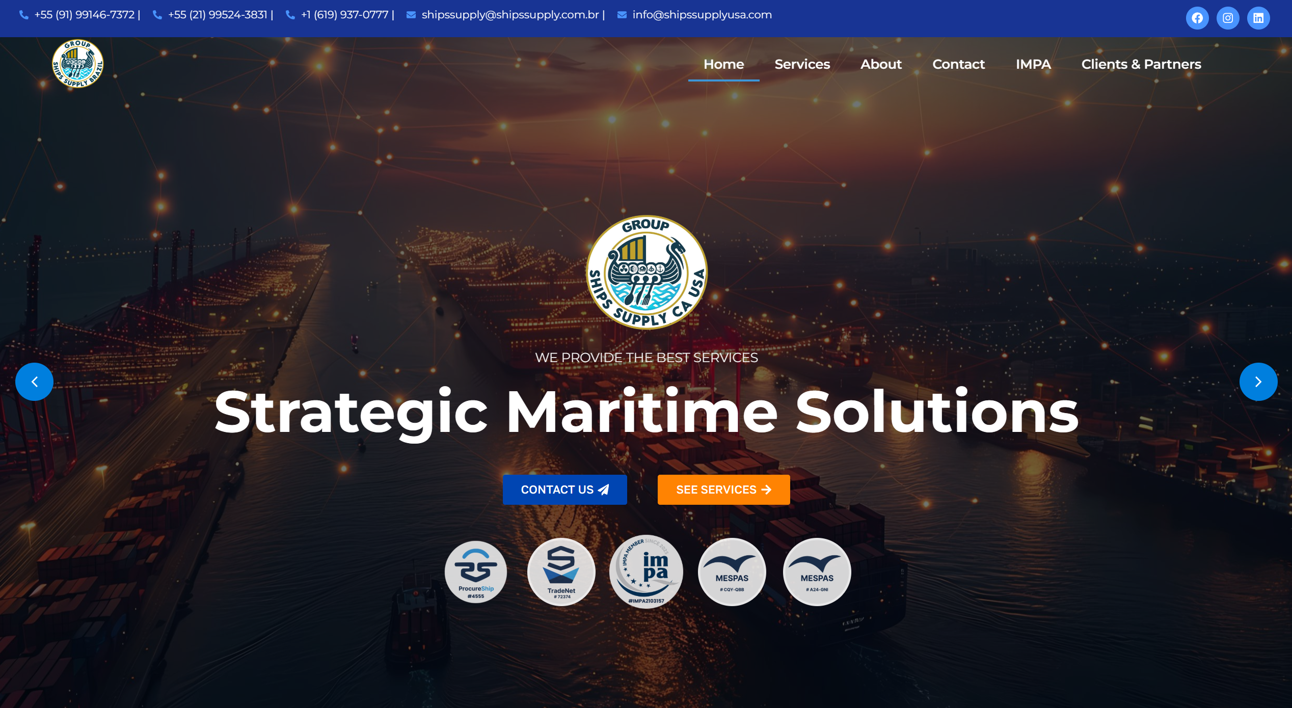 Primeira dobra do site da SSBG em desktop